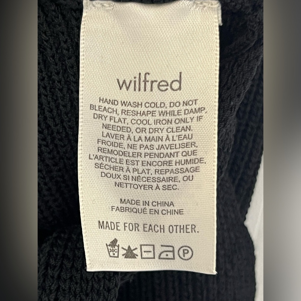 Aritzia Wilfred Cayenne Knit Crop Top Size S Black - Picture 7 of 8